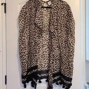Animal print with black stripes and tassel coverup